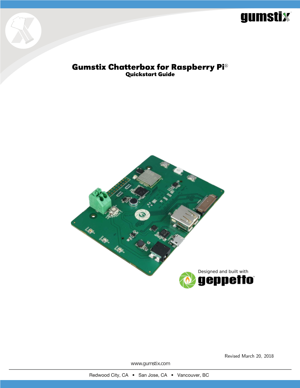 Gumstix Chatterbox for Raspberry Pir Quickstart Guide