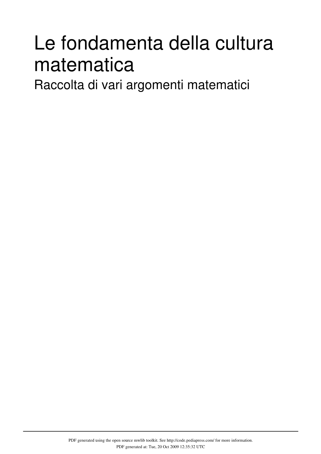 Matematica Raccolta Di Vari Argomenti Matematici