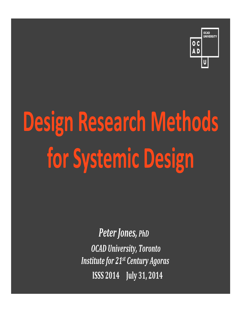 Design Research Methods for Systemic Design