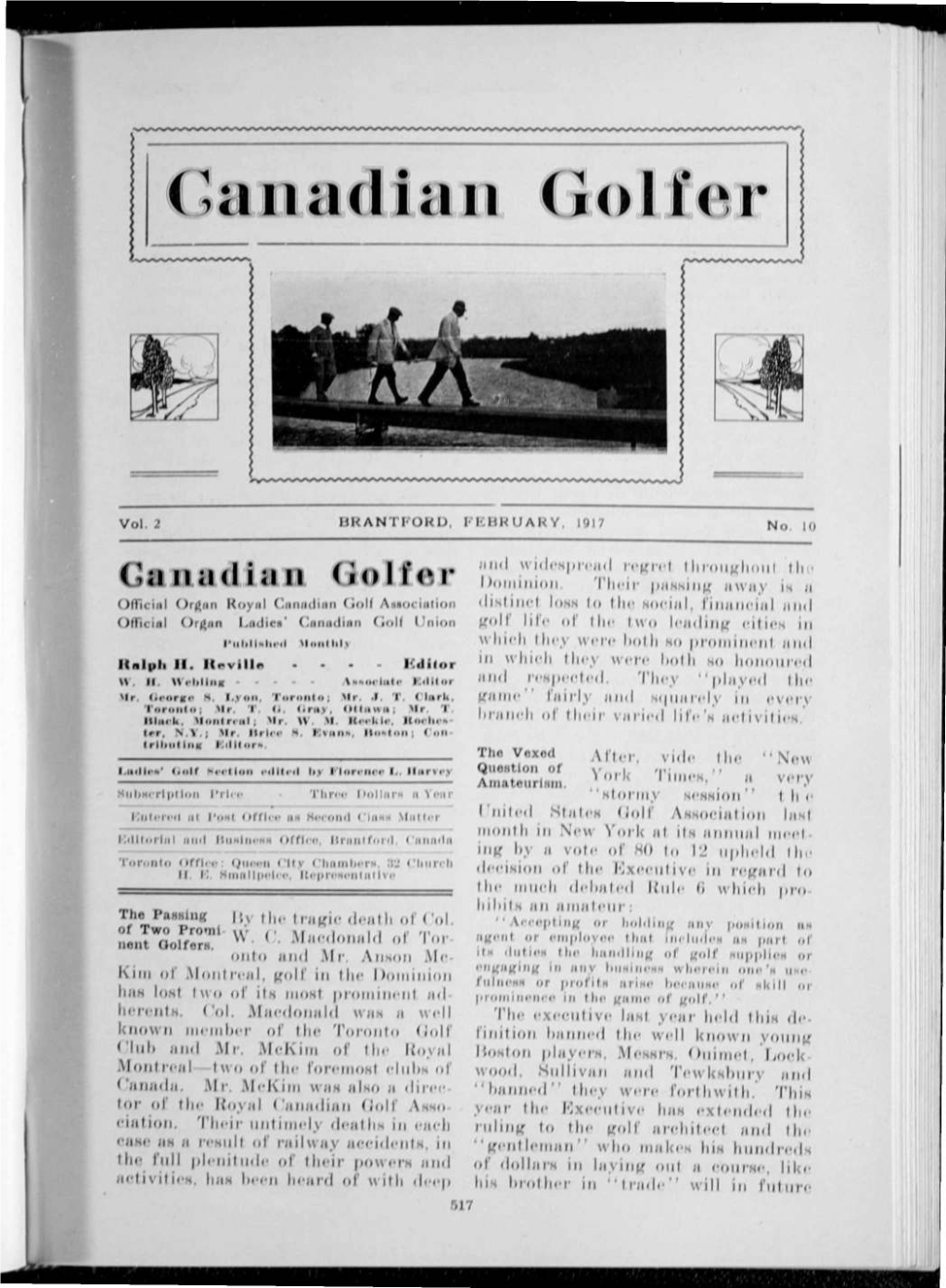 Canadian Golfer, February, 1917