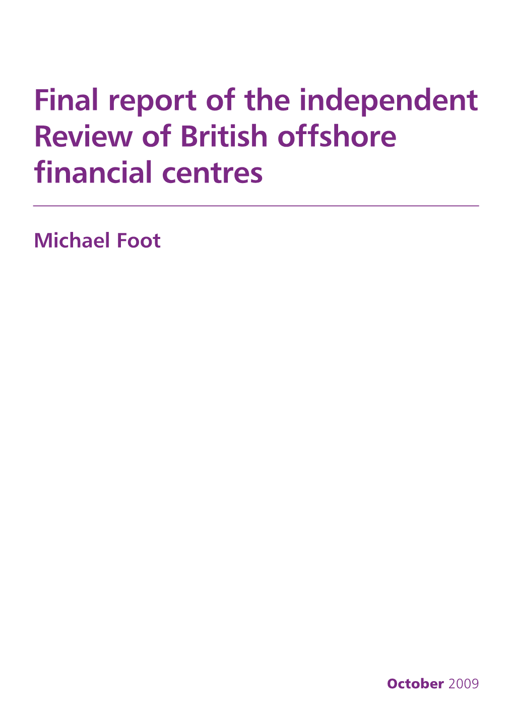 Final Report of the Independent Review of Offshore British Centres