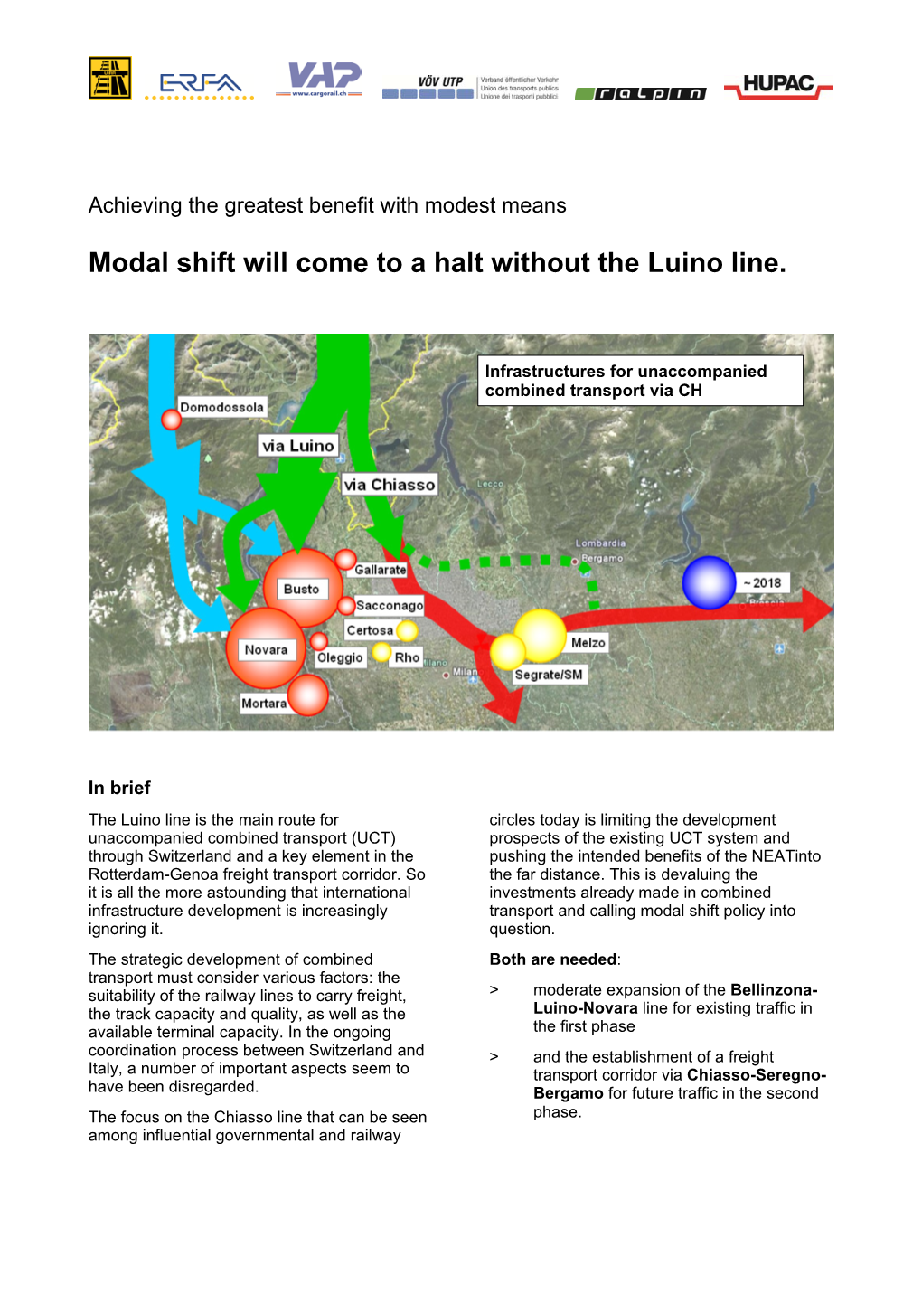 Modal Shift Will Come to a Halt Without the Luino Line