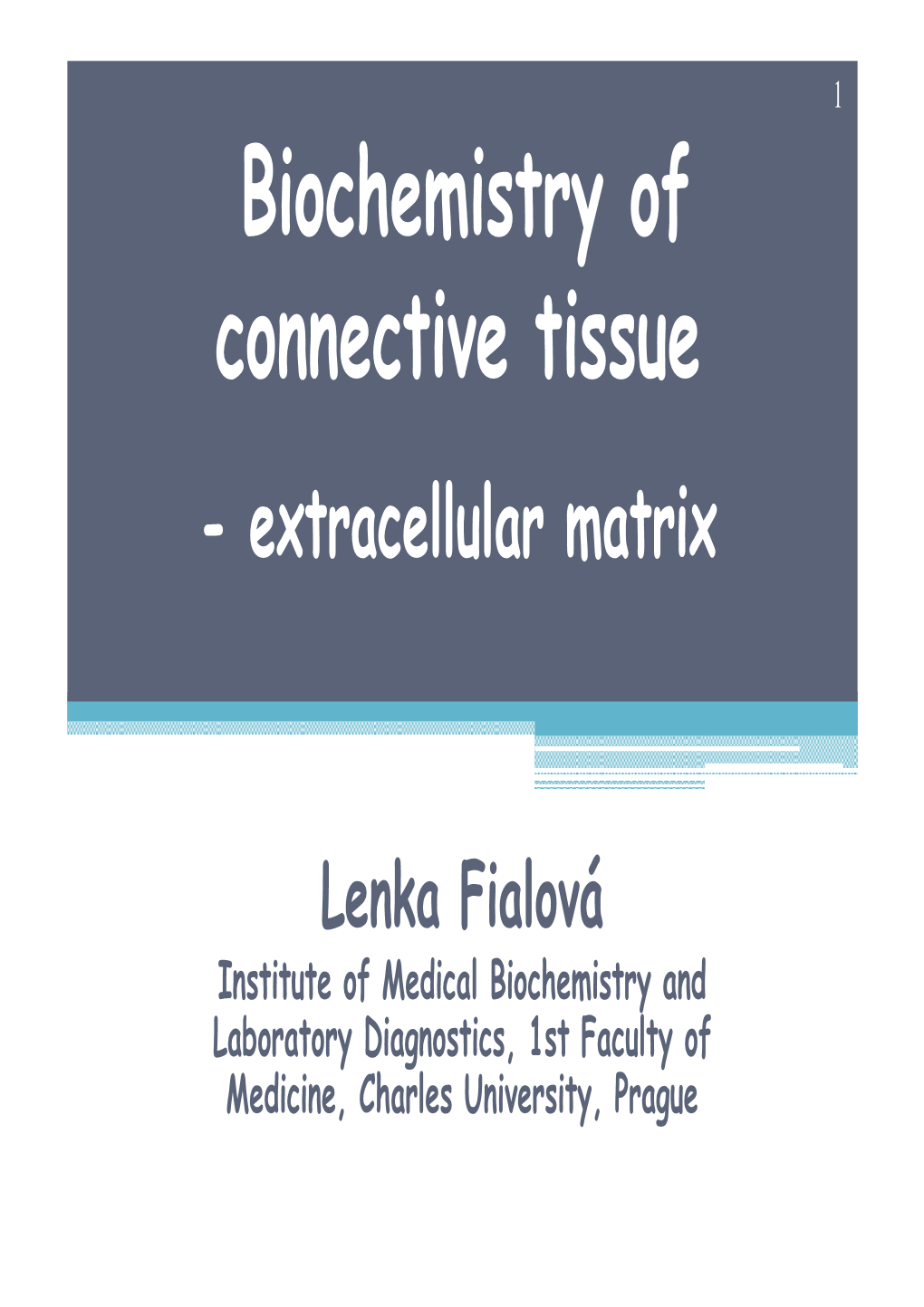 Biochemistry of Connective Tissue - Extracellular Matrix