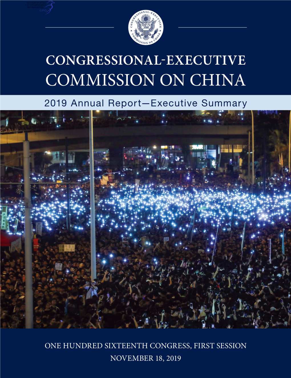 COMMISSION on CHINA 2019 Annual Report—Executive Summary