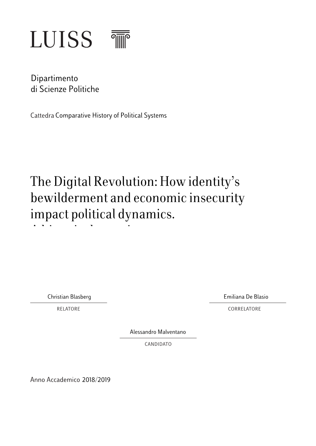 The Digital Revolution: How Identity's Bewilderment and Economic