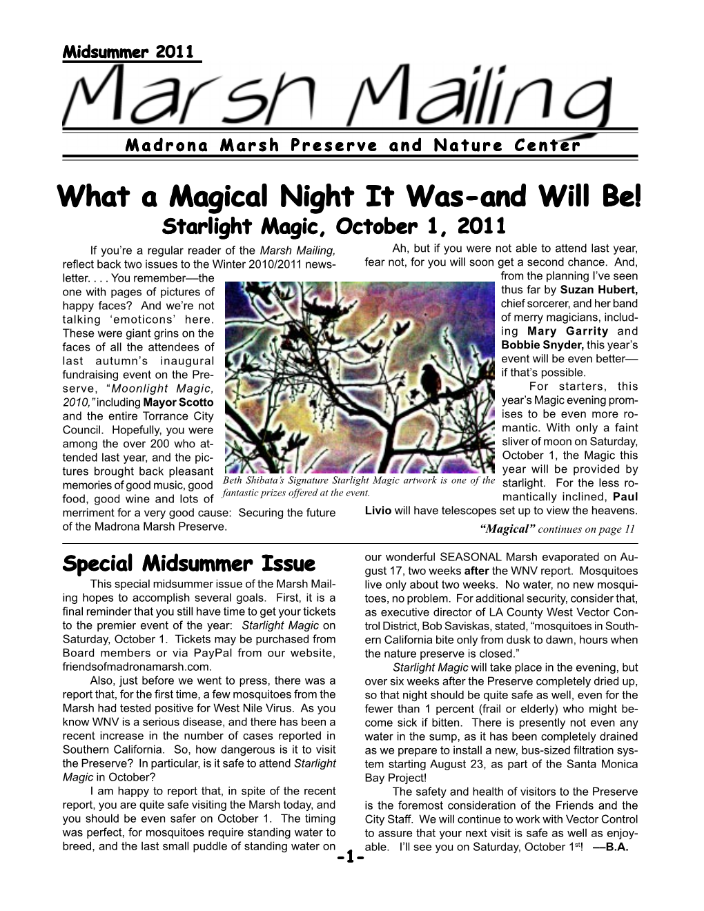 Starlight Magic, October 1, 2011