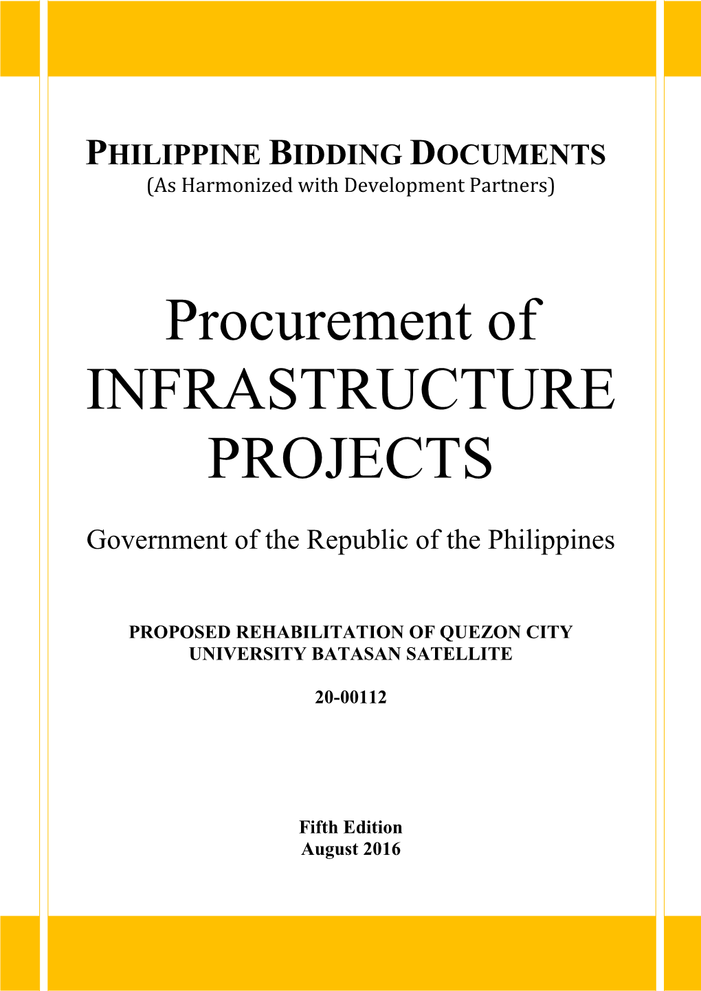 Procurement of INFRASTRUCTURE PROJECTS