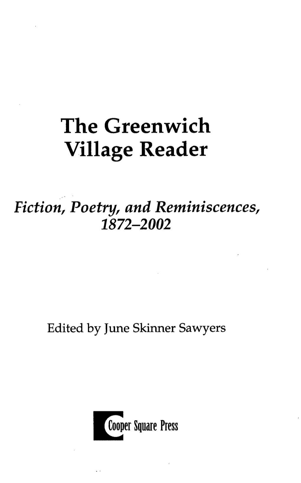 The Greenwich Village Reader