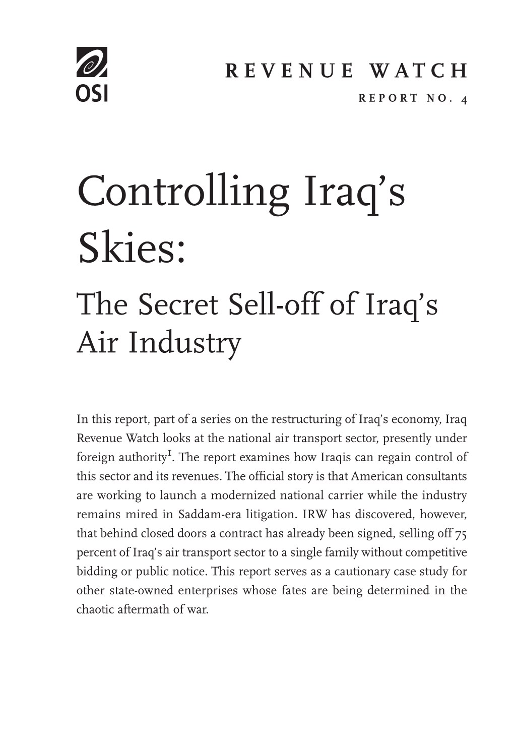 Controlling Iraq's Skies