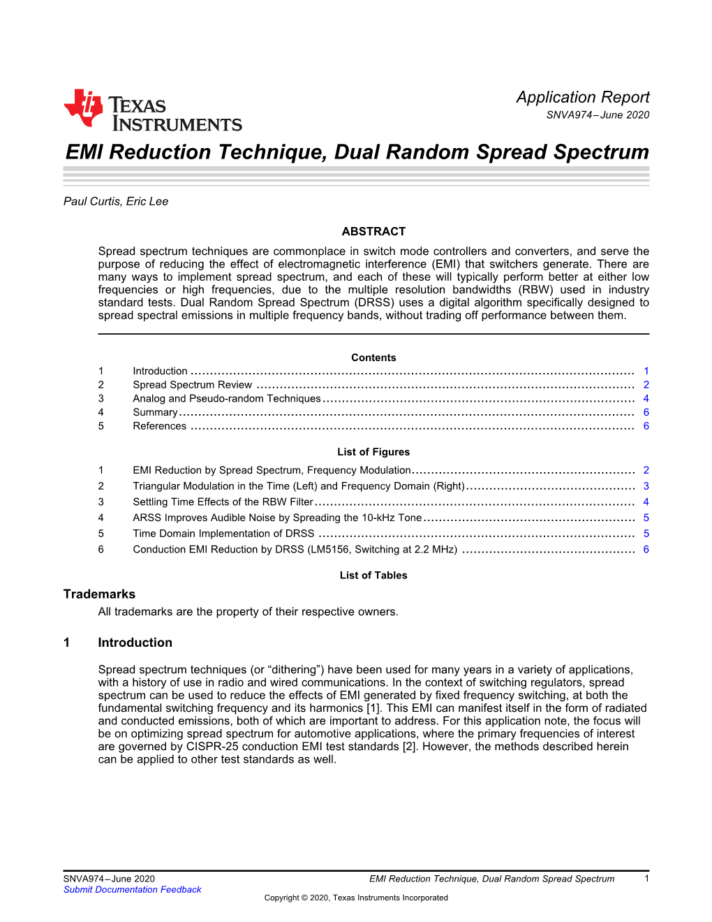 EMI Reduction Technique, Dual Random Spread Spectrum