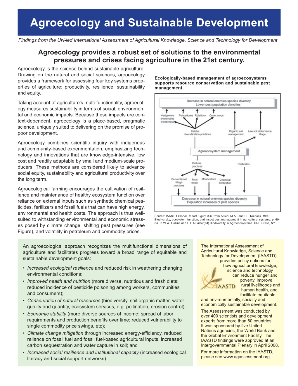 Agroecology and Sustainable Development