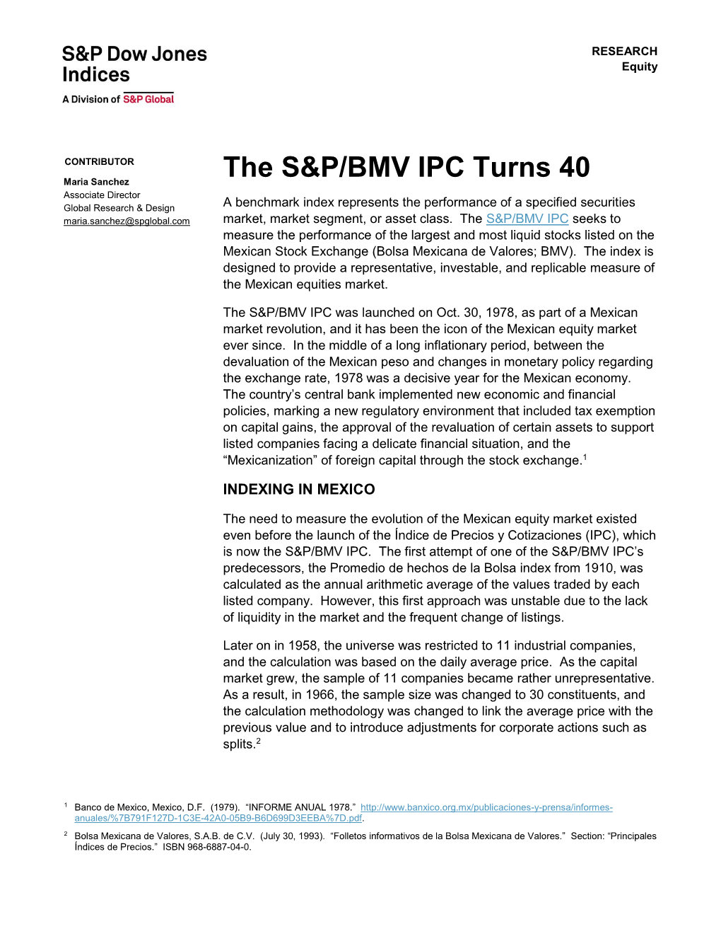 The S&P/BMV IPC Turns 40