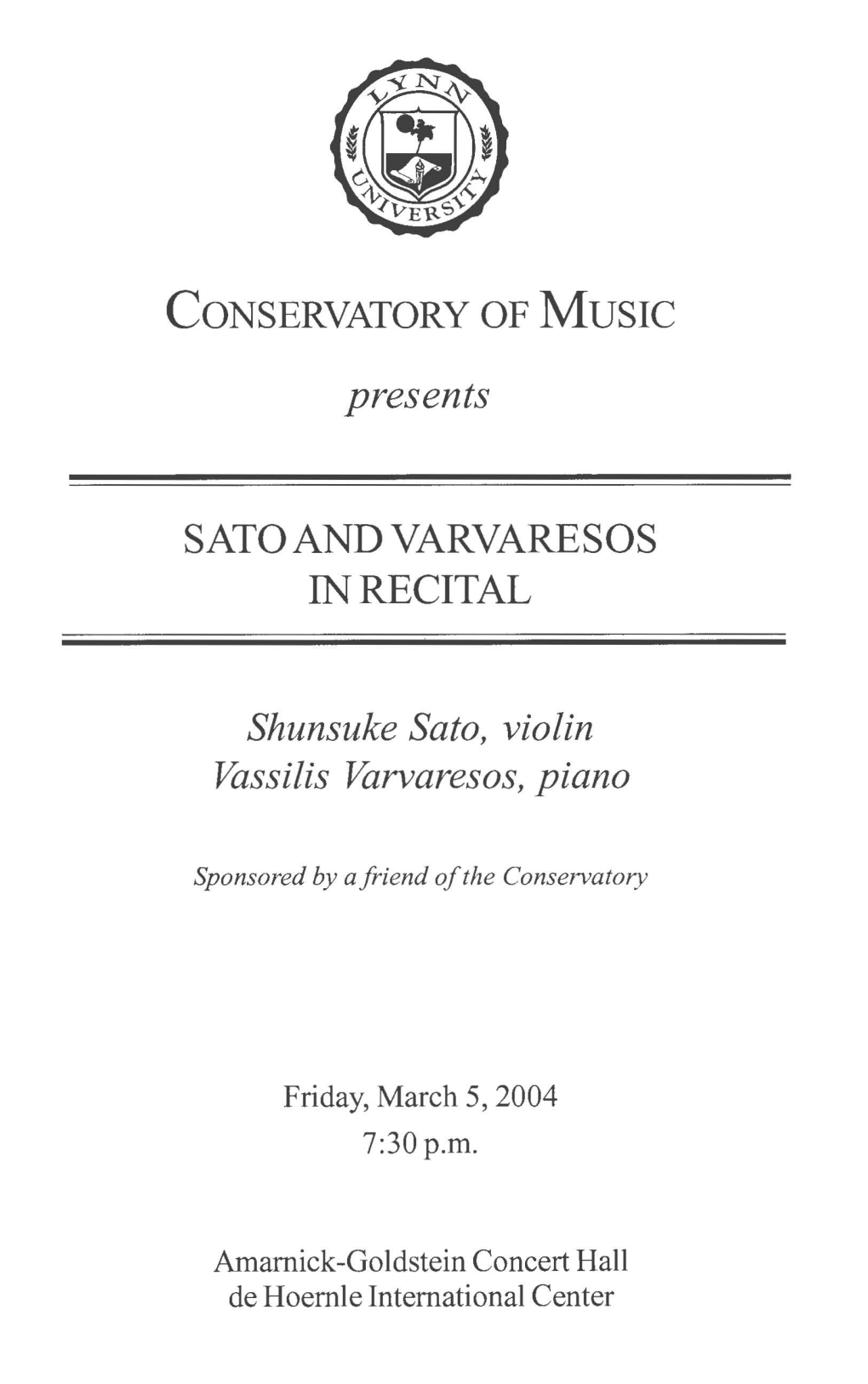 2003-2004 Sato and Varvaresos in Recital