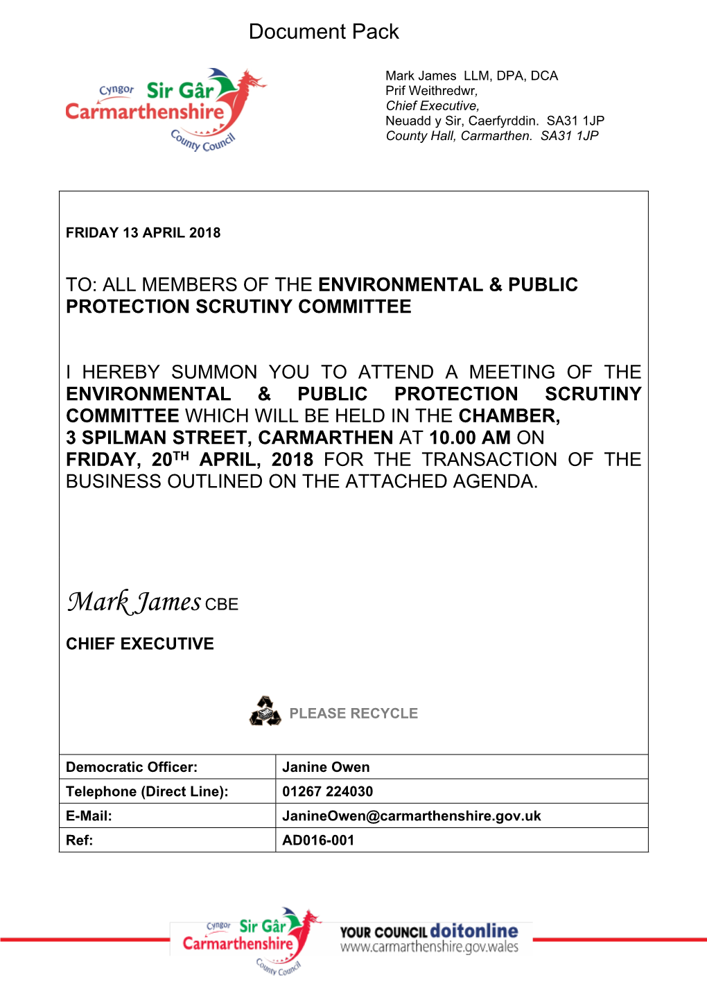 (Public Pack)Agenda Document for Environmental & Public