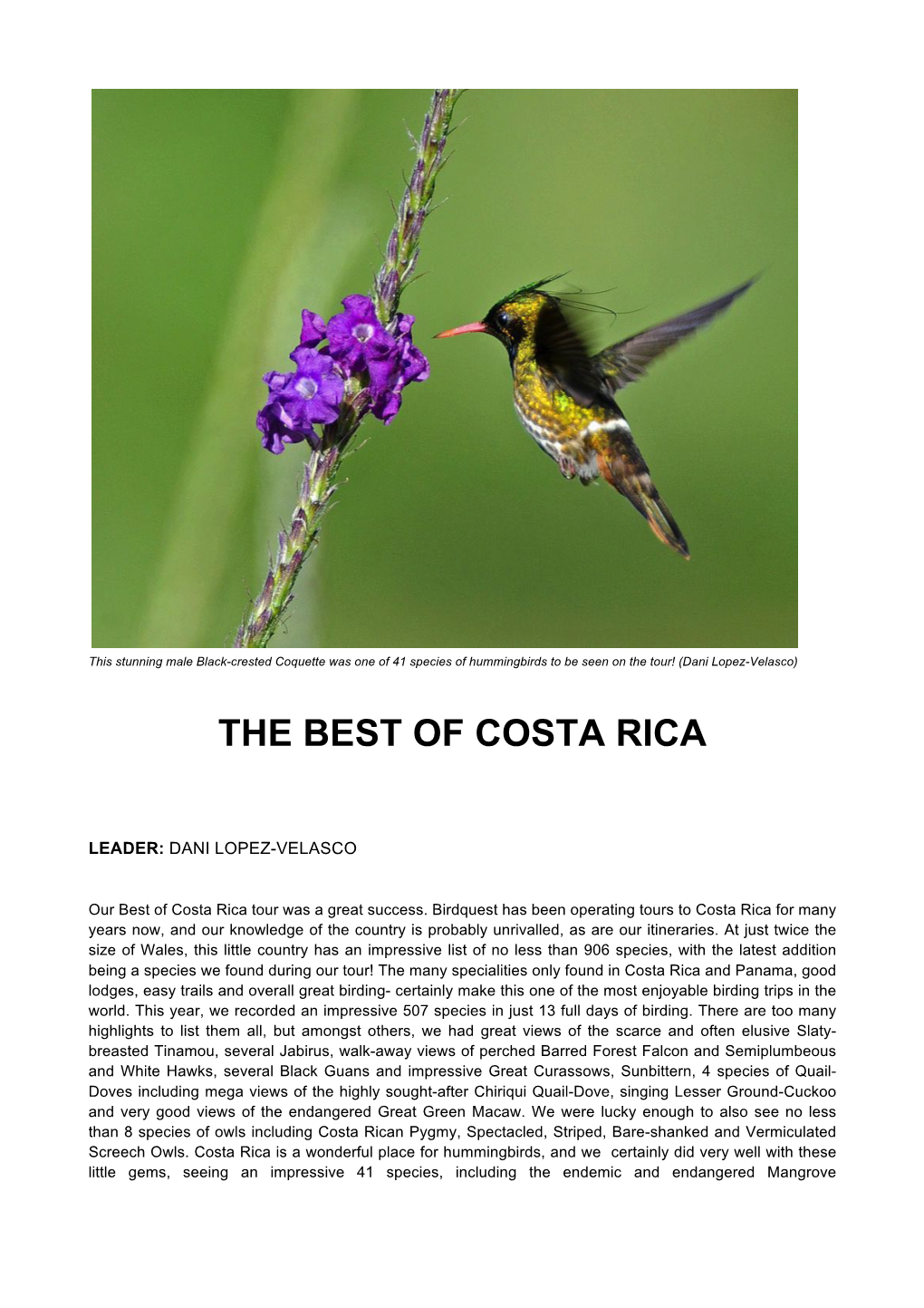 The Best of Costa Rica