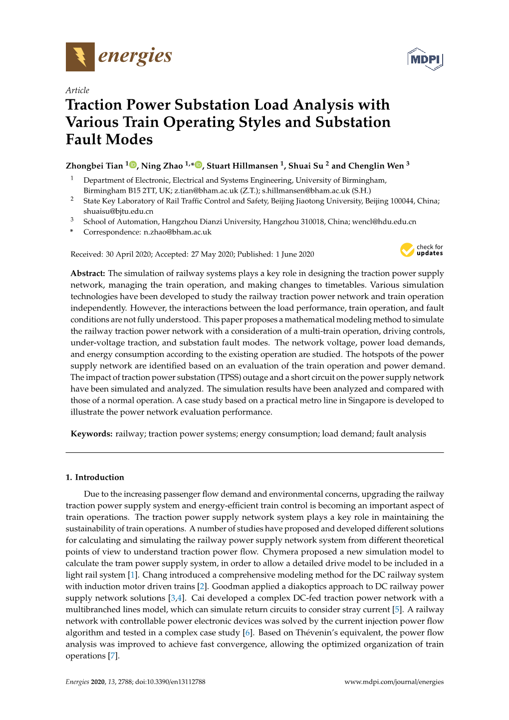 Traction Power Substation Load Analysis with Various Train Operating Styles and Substation Fault Modes