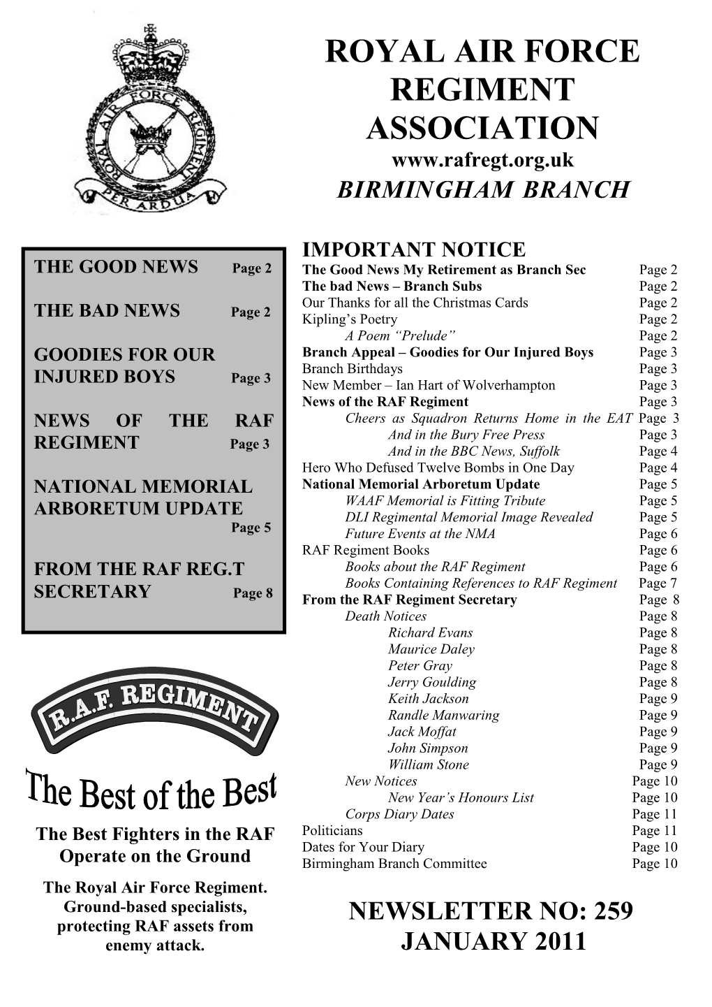 Royal Air Force Regiment Association Birmingham Branch