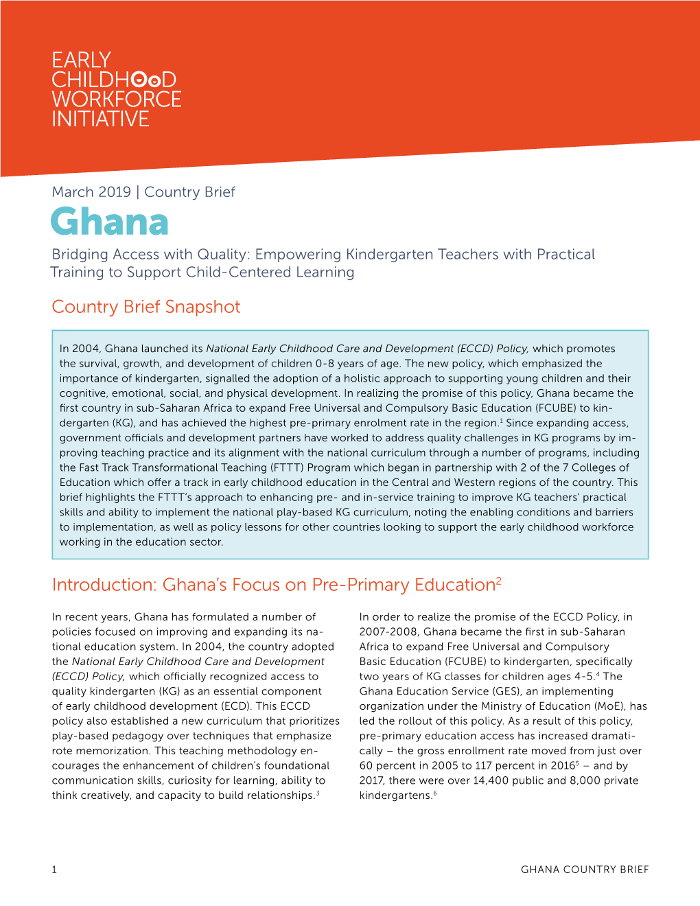 Ghana's Focus on Pre-Primary Education2