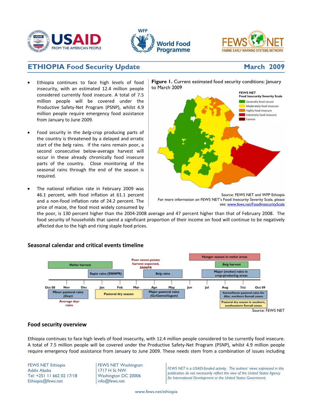 ETHIOPIA Food Security Update March 2009