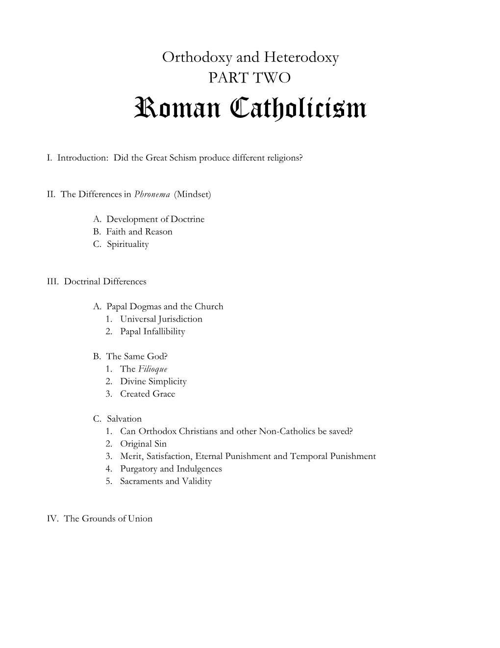 Roman Catholicism