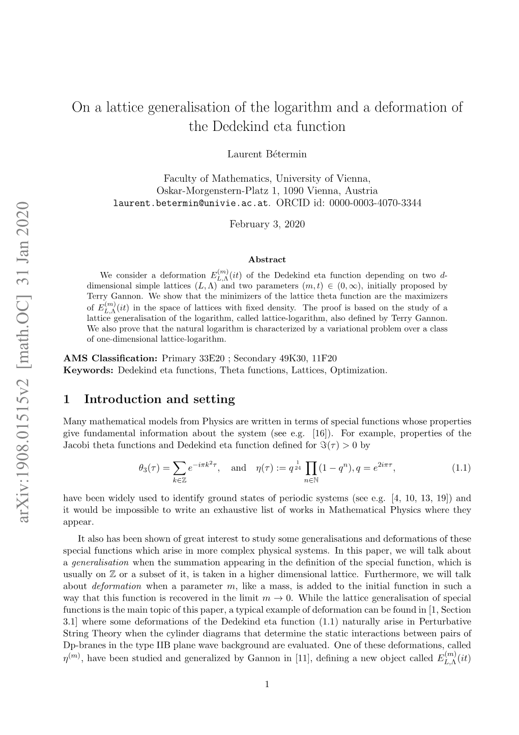 On a Lattice Generalisation of the Logarithm and a Deformation of The