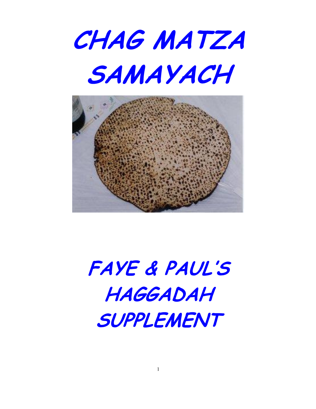 Chag Matza Samayach