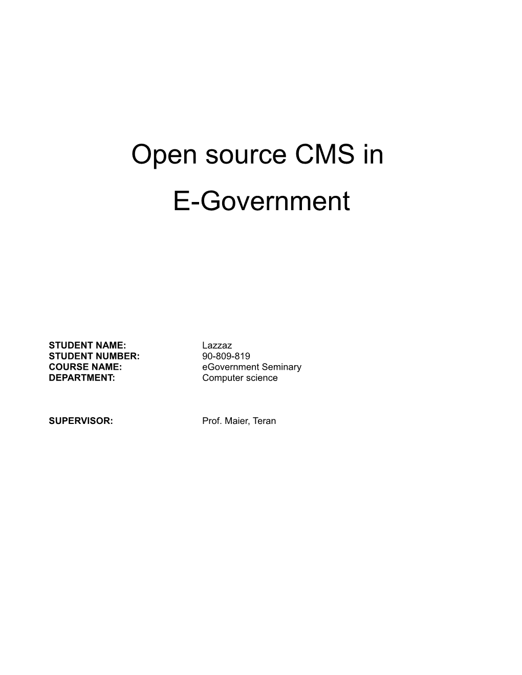 Open Source CMS in E-Government