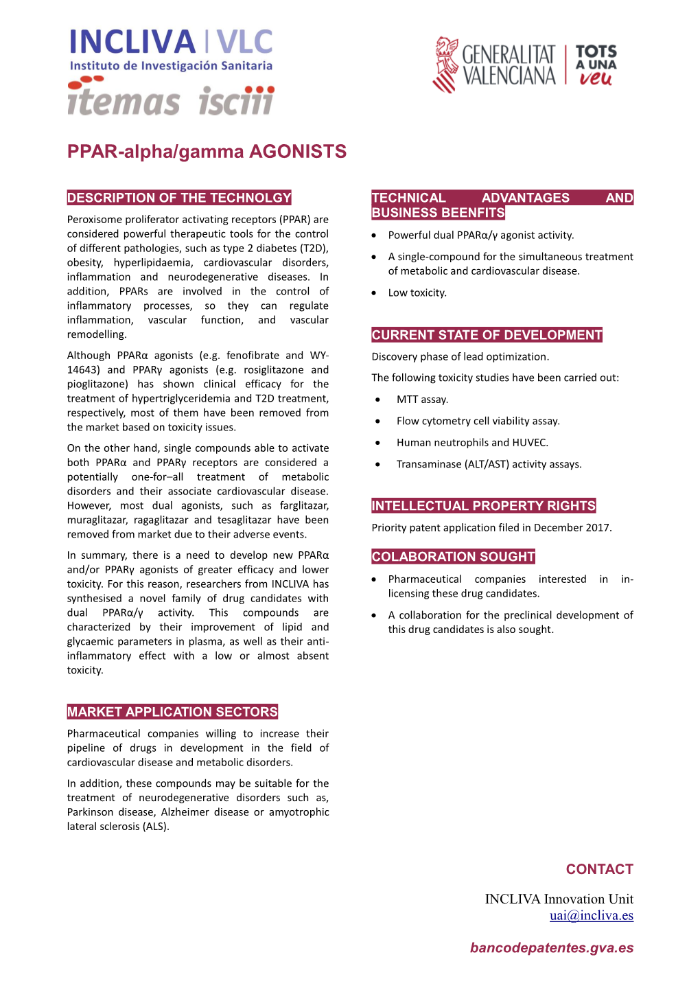 PPAR-Alpha/Gamma AGONISTS