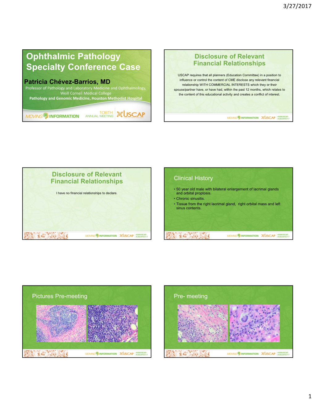 Ophthalmic Pathology Specialty Conference Case