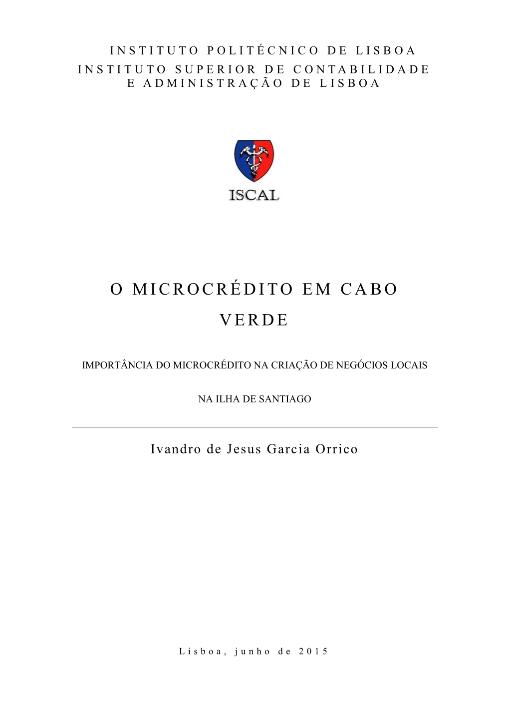 O Microcrédito Em Cabo Verde