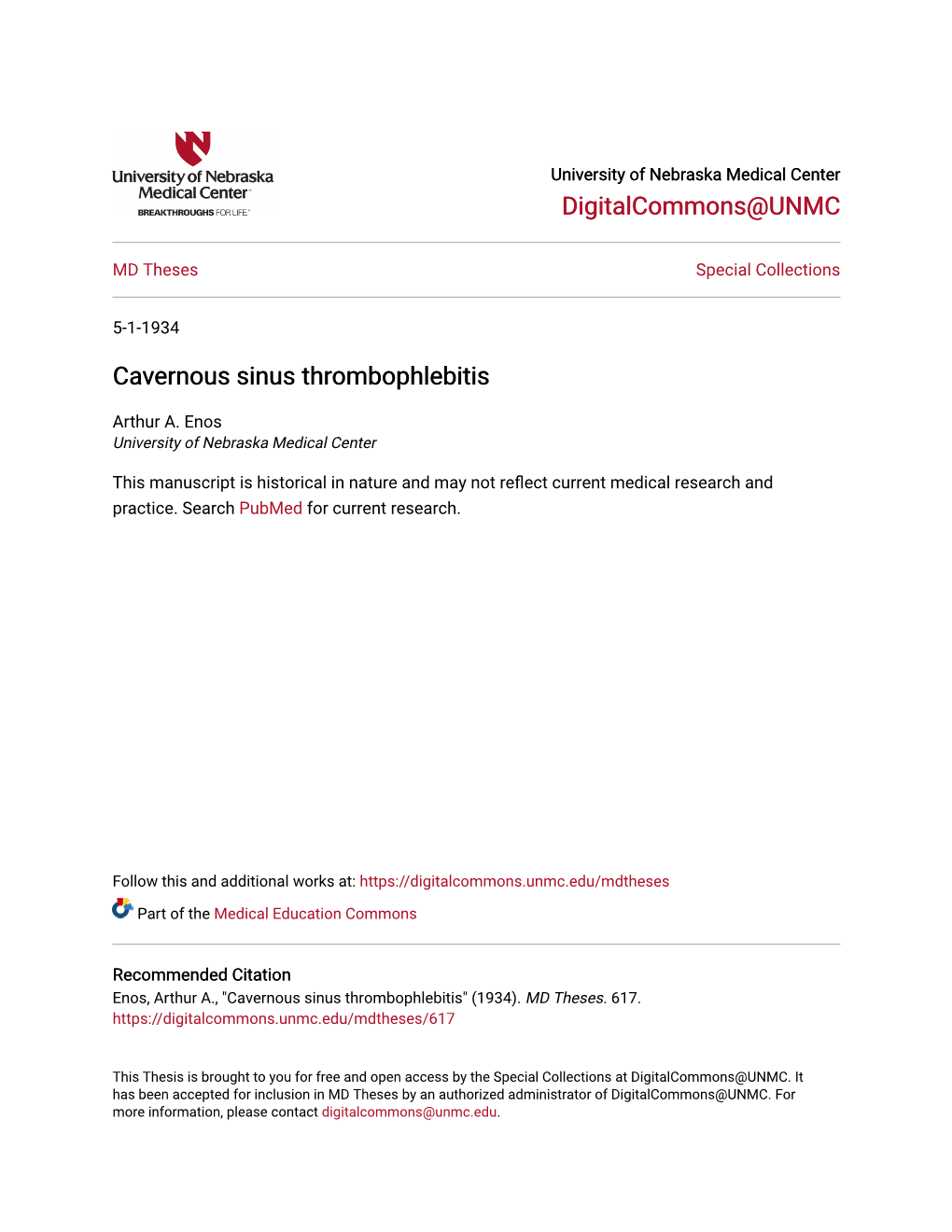 Cavernous Sinus Thrombophlebitis