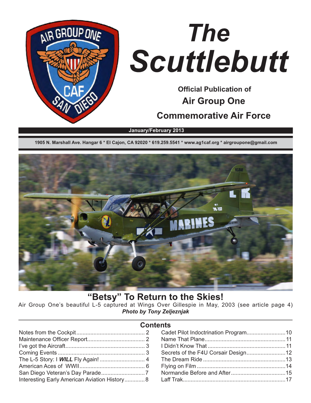 Scuttlebutt Official Publication of Air Group One Commemorative Air Force