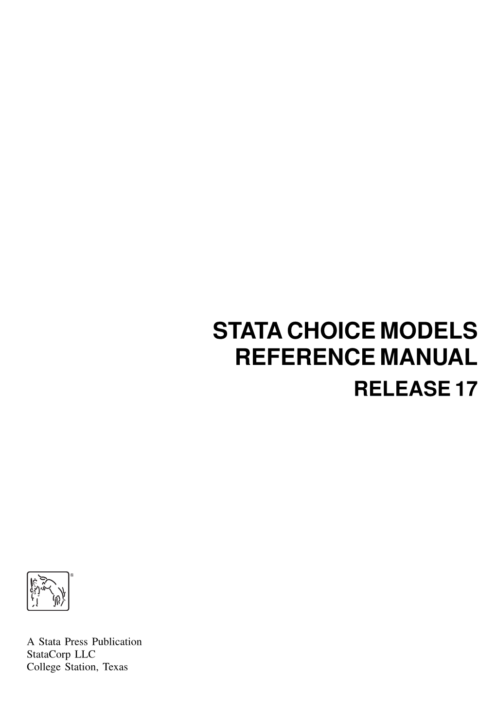 Stata Choice Models Reference Manual Release 17