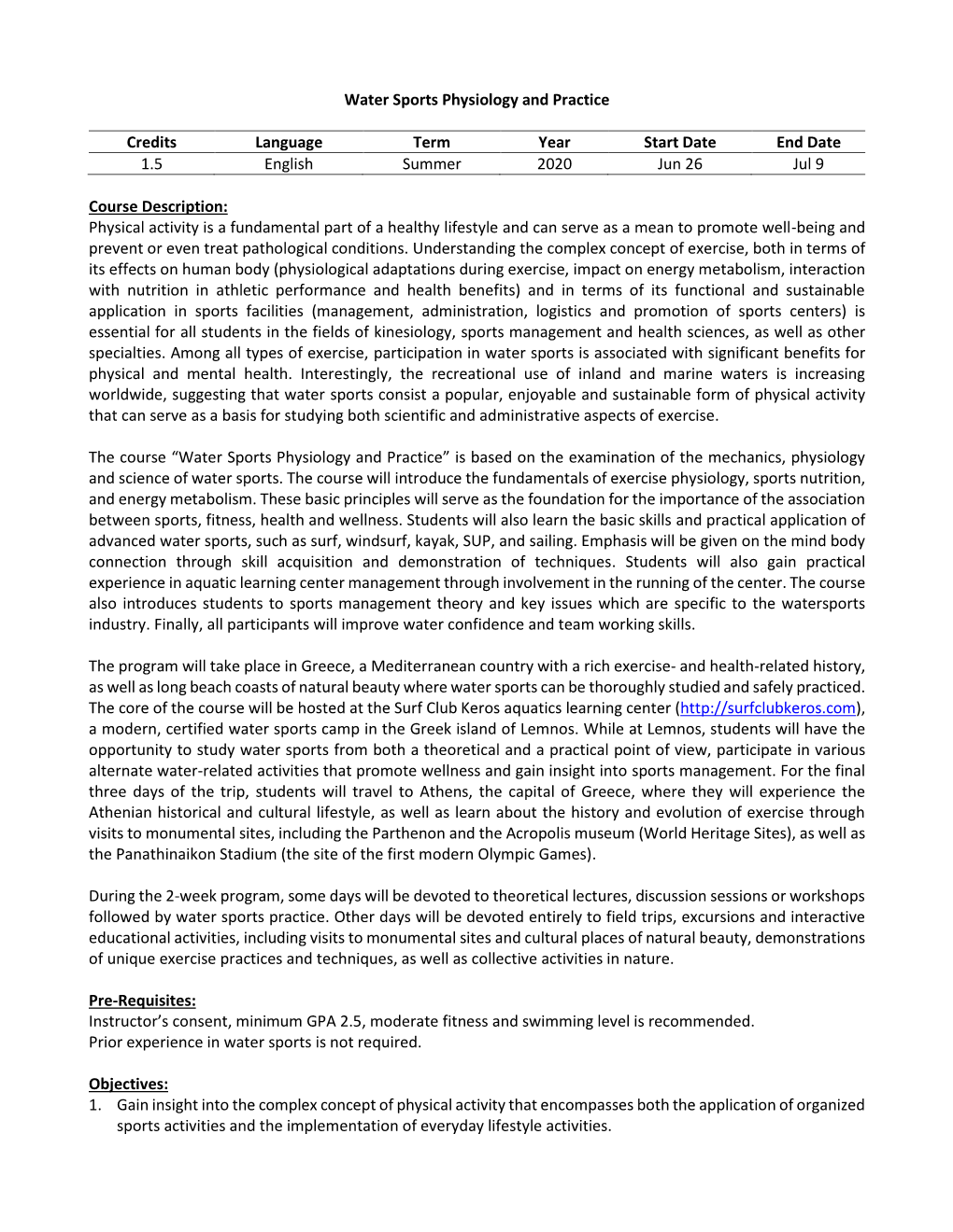 Course Proposal