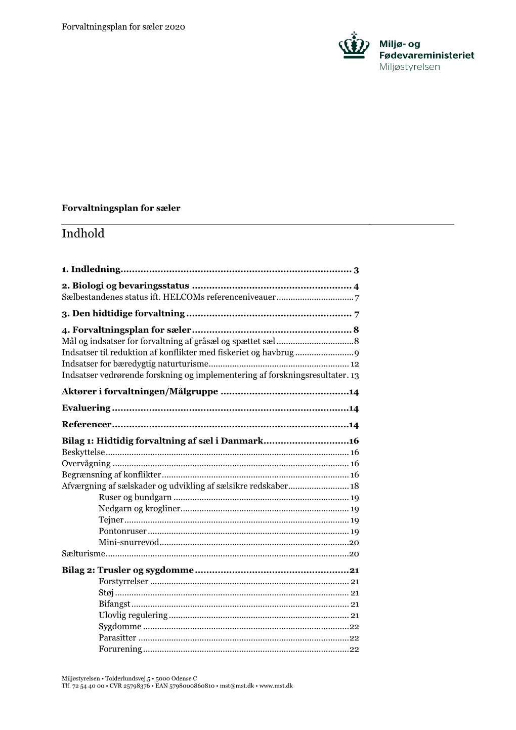 Forvaltningsplan for Sæler 2020