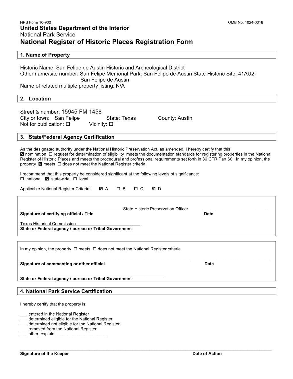 National Register of Historic Places Registration Form