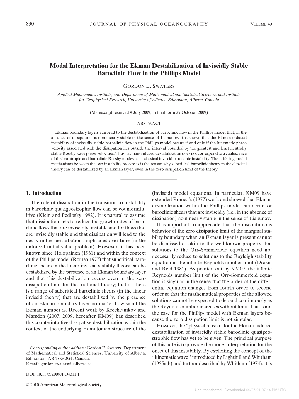 Modal Interpretation for the Ekman Destabilization of Inviscidly Stable Baroclinic Flow in the Phillips Model