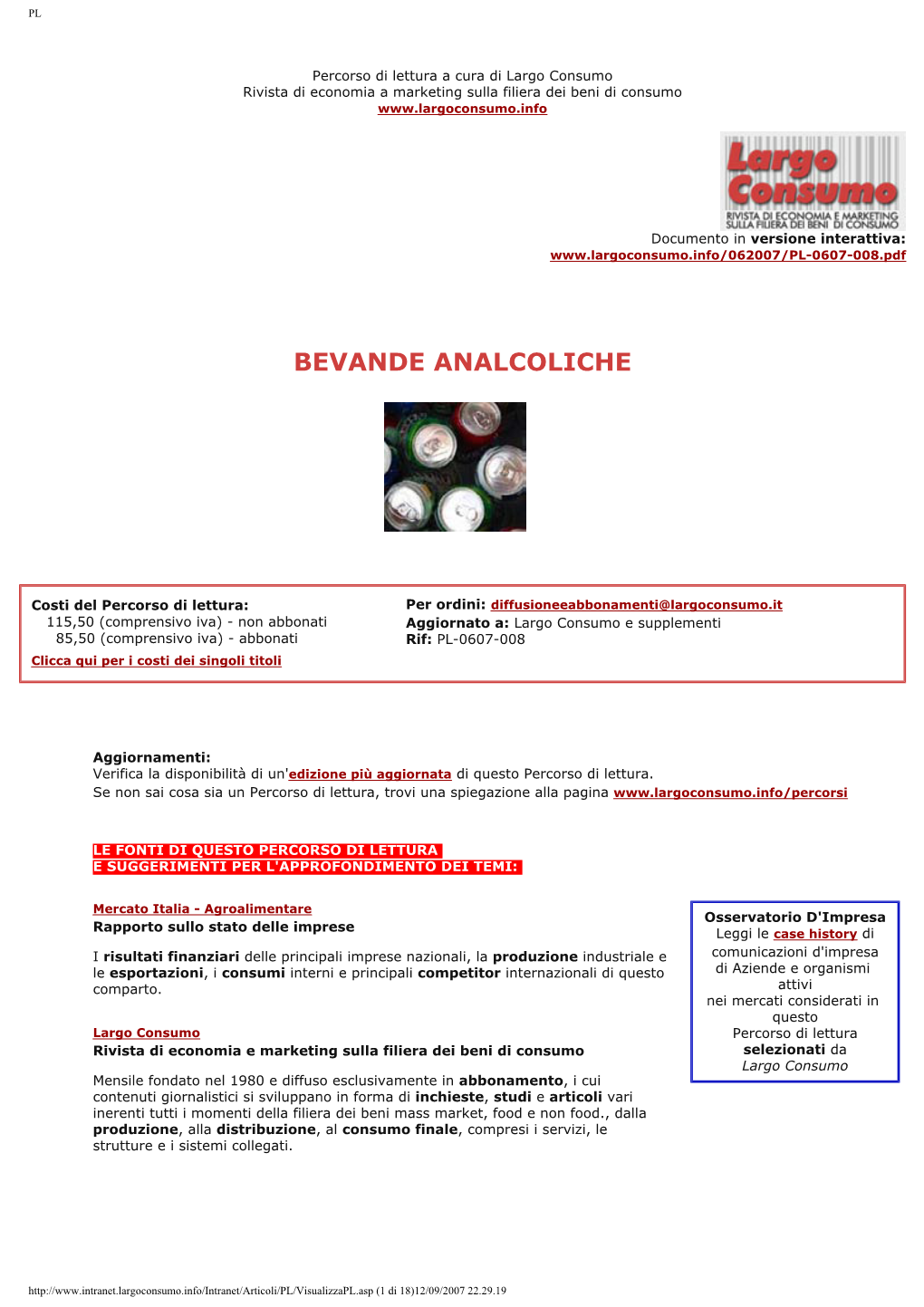 Il Mercato Delle Bevande Analcoliche