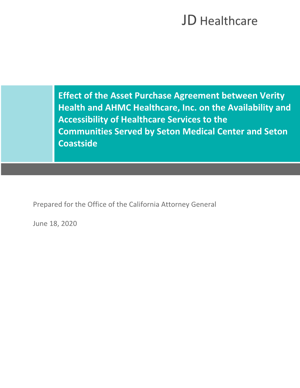 Seton Medical Center and Seton Coastside Healthcare Impact Report