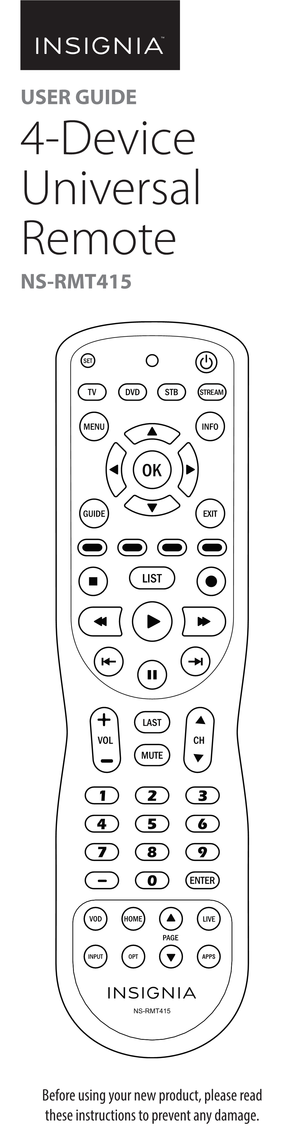 4-Device Universal Remote NS-RMT415