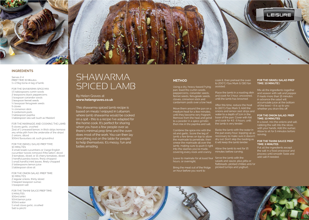 Shawarma Spiced Lamb Recipe Is ½ Cinnamon Stick Move Them Around the Pan on a to 160°C/Gas Mark 3