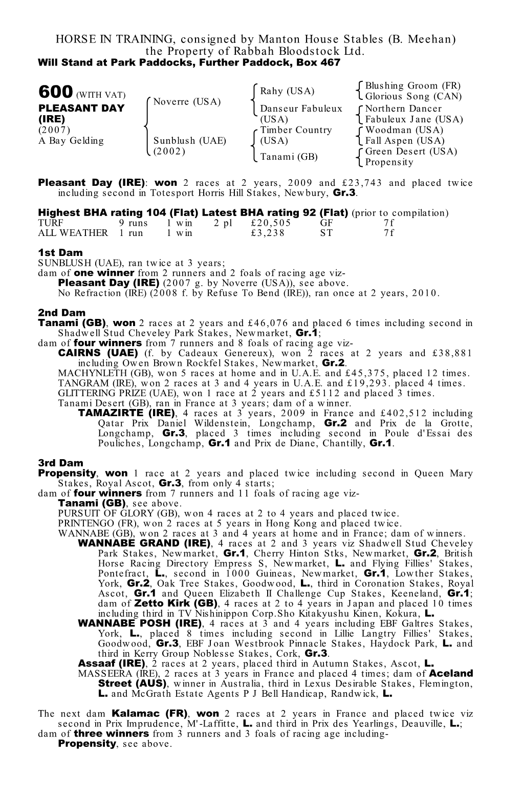 HORSE in TRAINING, Consigned by Conkwell Grange Stables (A