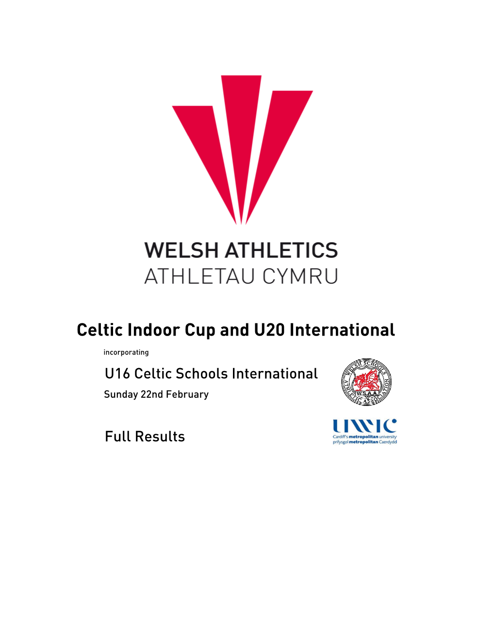 Celtic Indoor Cup and U20 International