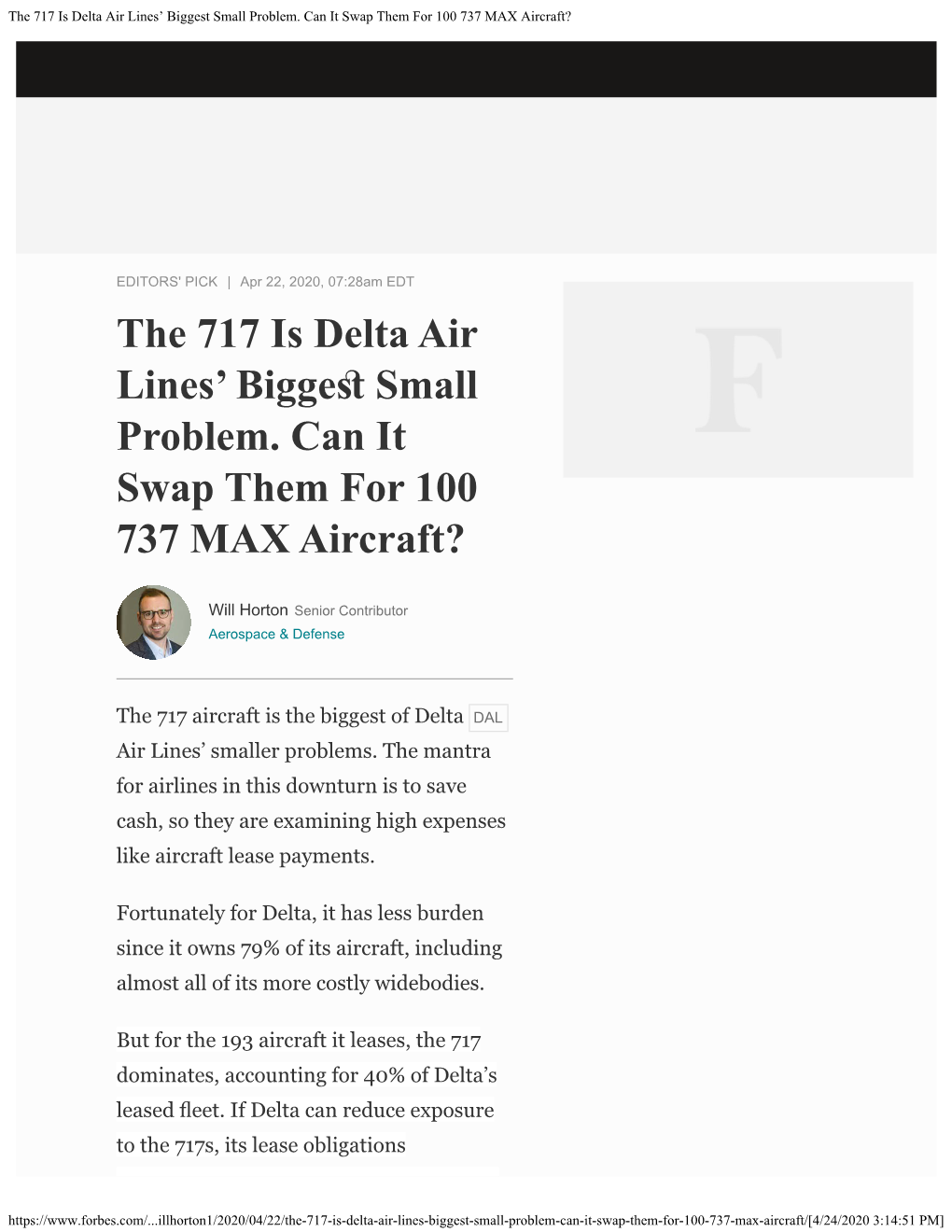 The 717 Is Delta Air Lines' Biggest Small Problem. Can It Swap Them