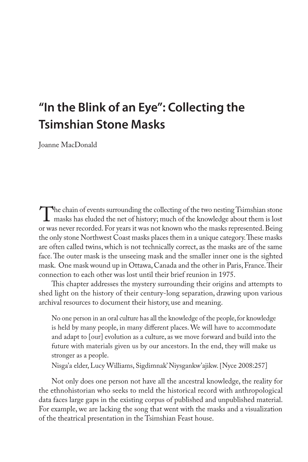 Collecting the Tsimshian Stone Masks
