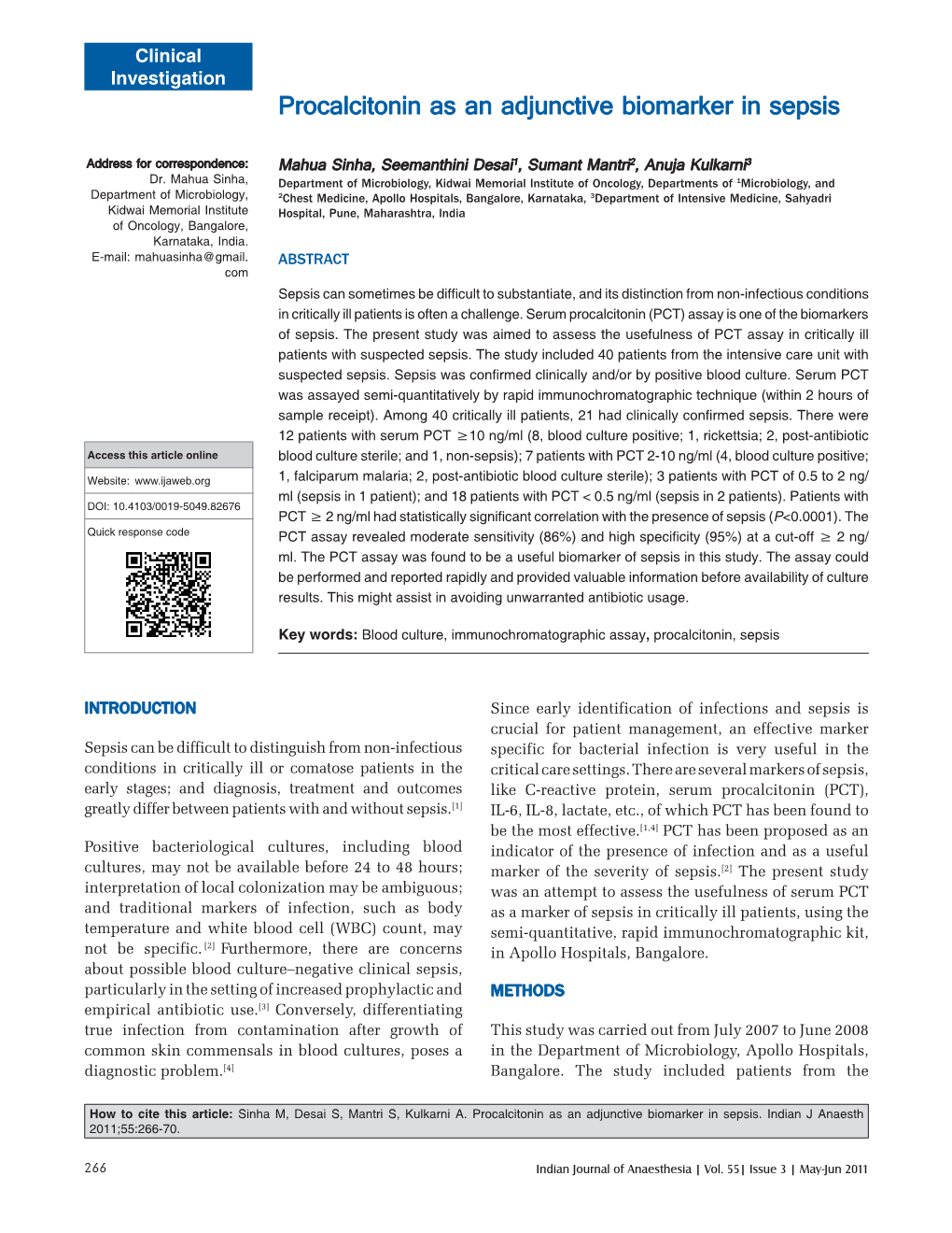 Procalcitonin As an Adjunctive Biomarker in Sepsis