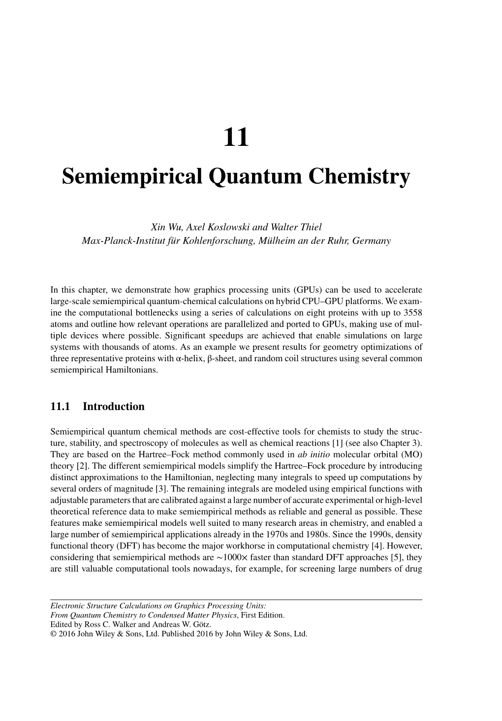 Semiempirical Quantum Chemistry