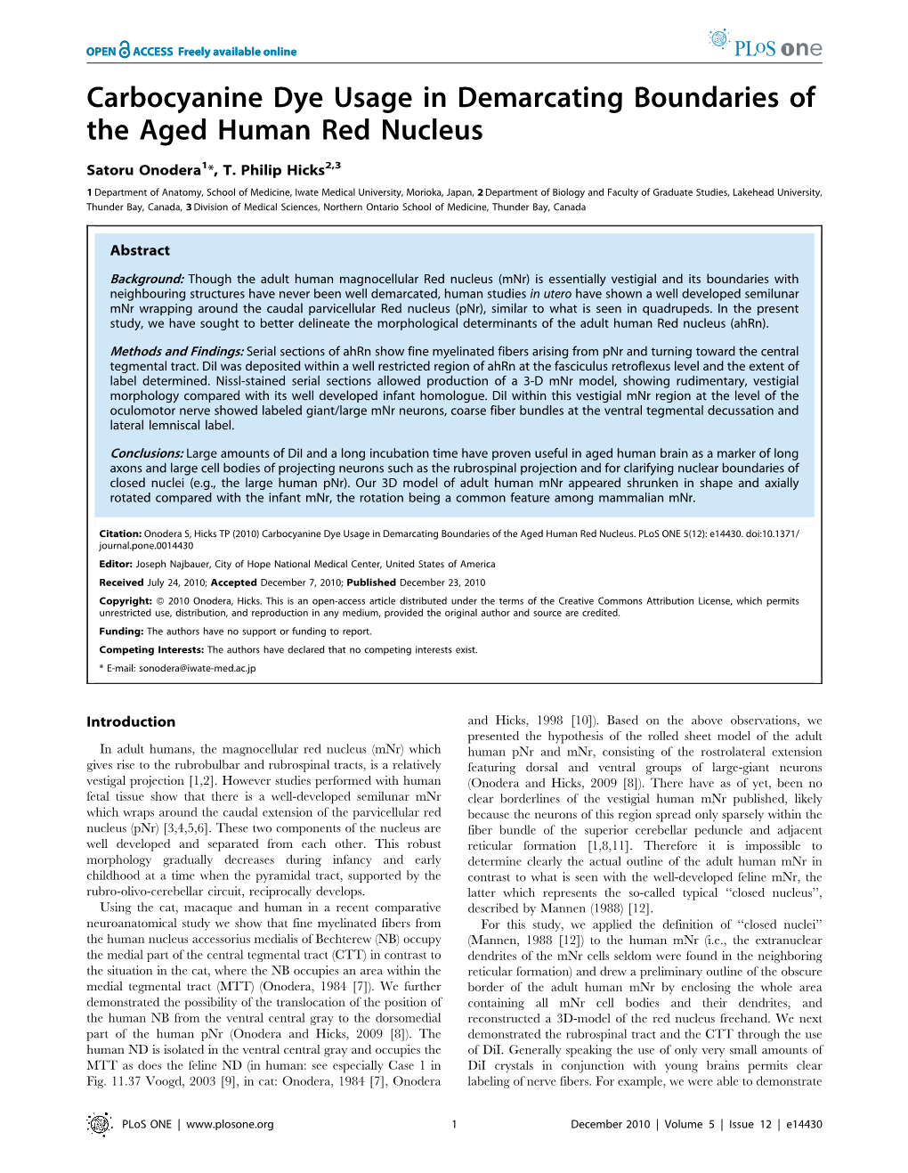 Carbocyanine Dye Usage in Demarcating Boundaries of the Aged Human Red Nucleus