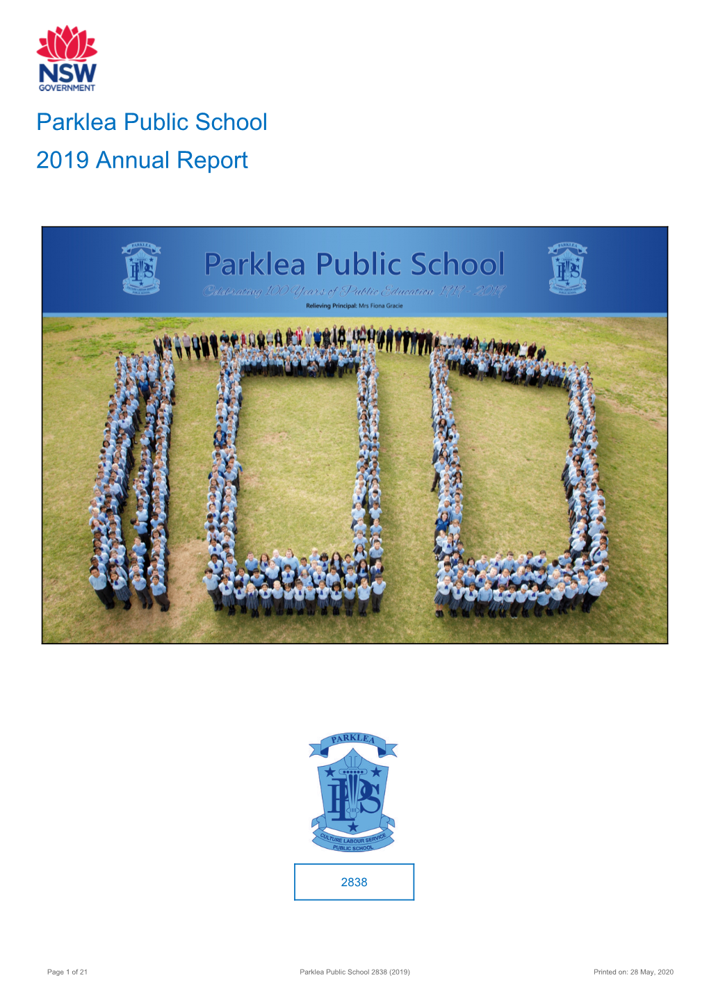 2019 Parklea Public School Annual Report