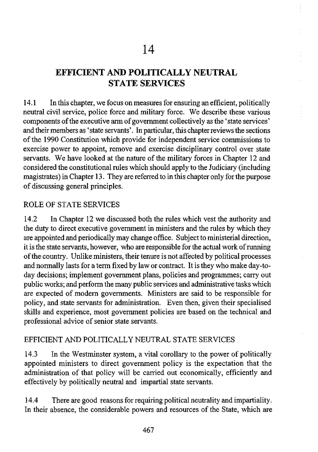 Chapter 14. Efficient and Politically Neutral State Services